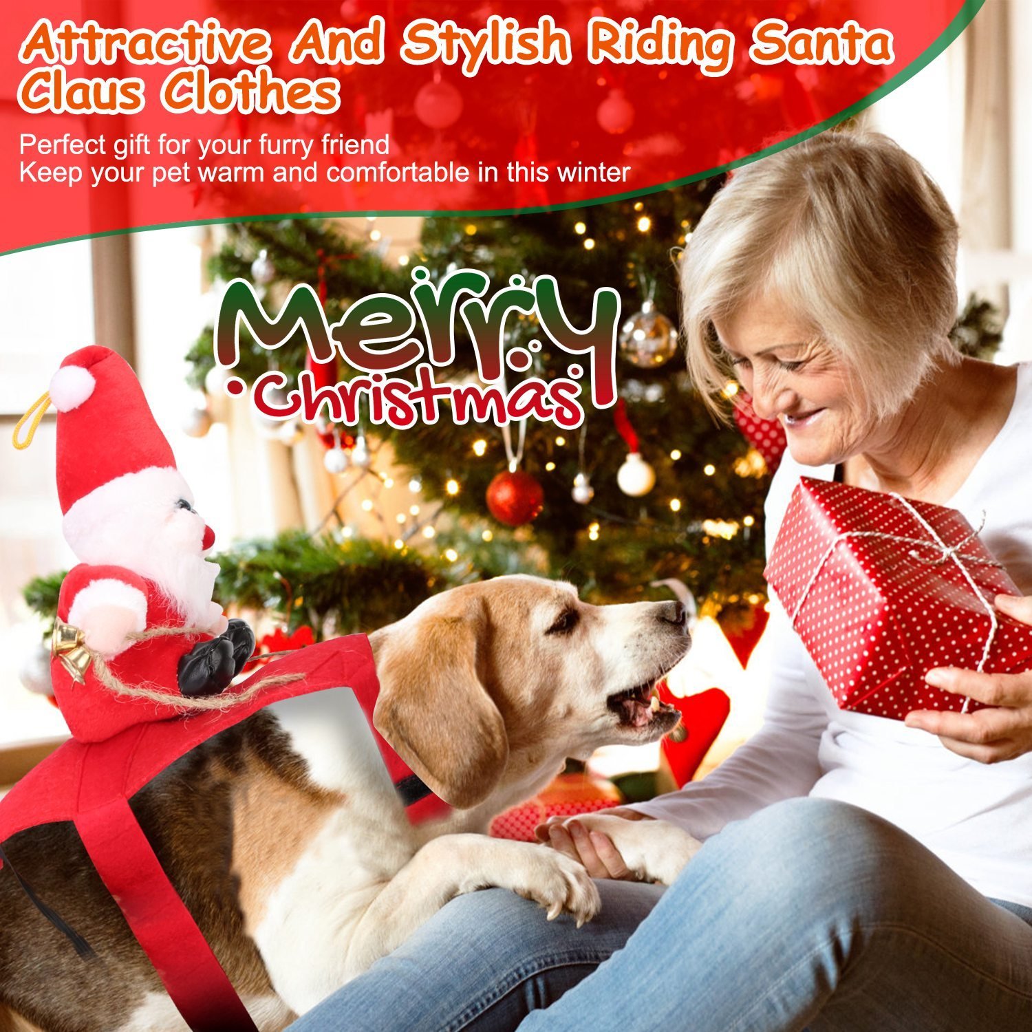 Santa Claus Pet Christmas Costume - Image 8